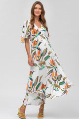 VALENTINA Q066 | Printed Maternity Maxi Dress