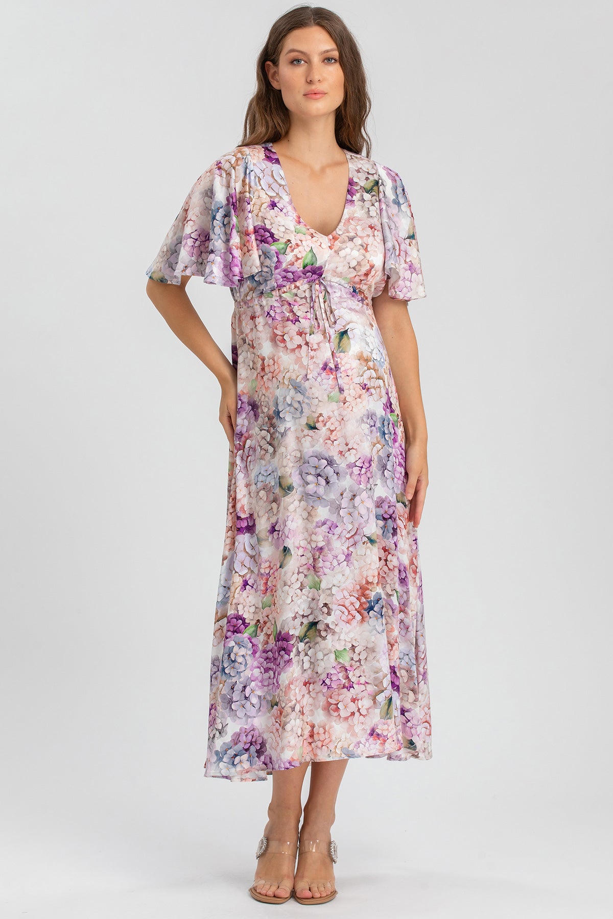 VALENTINA Q183 | Printed Maternity Maxi Dress