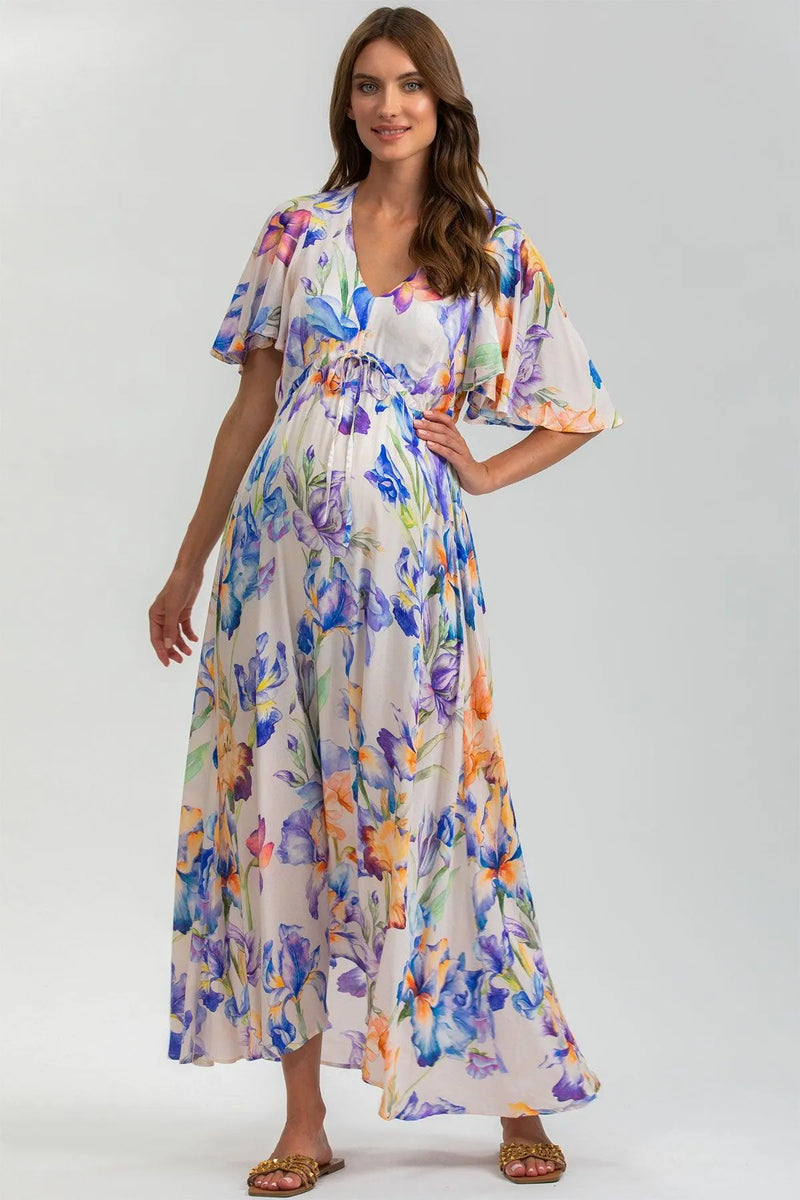 VALENTINA QA30 | Printed Maternity Maxi Dress