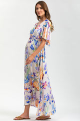 VALENTINA QA30 | Printed Maternity Maxi Dress