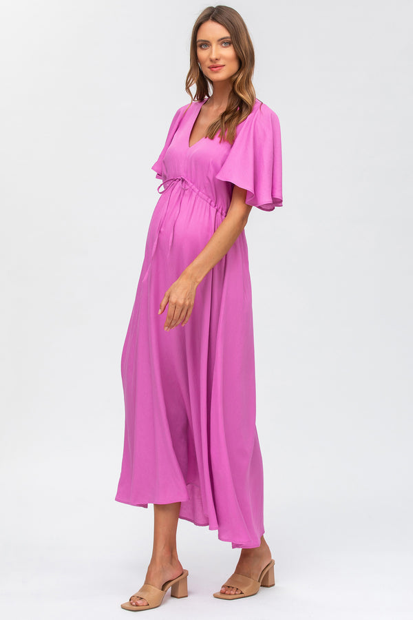 VALENTINA | Maternity Maxi Dress in Fucsia