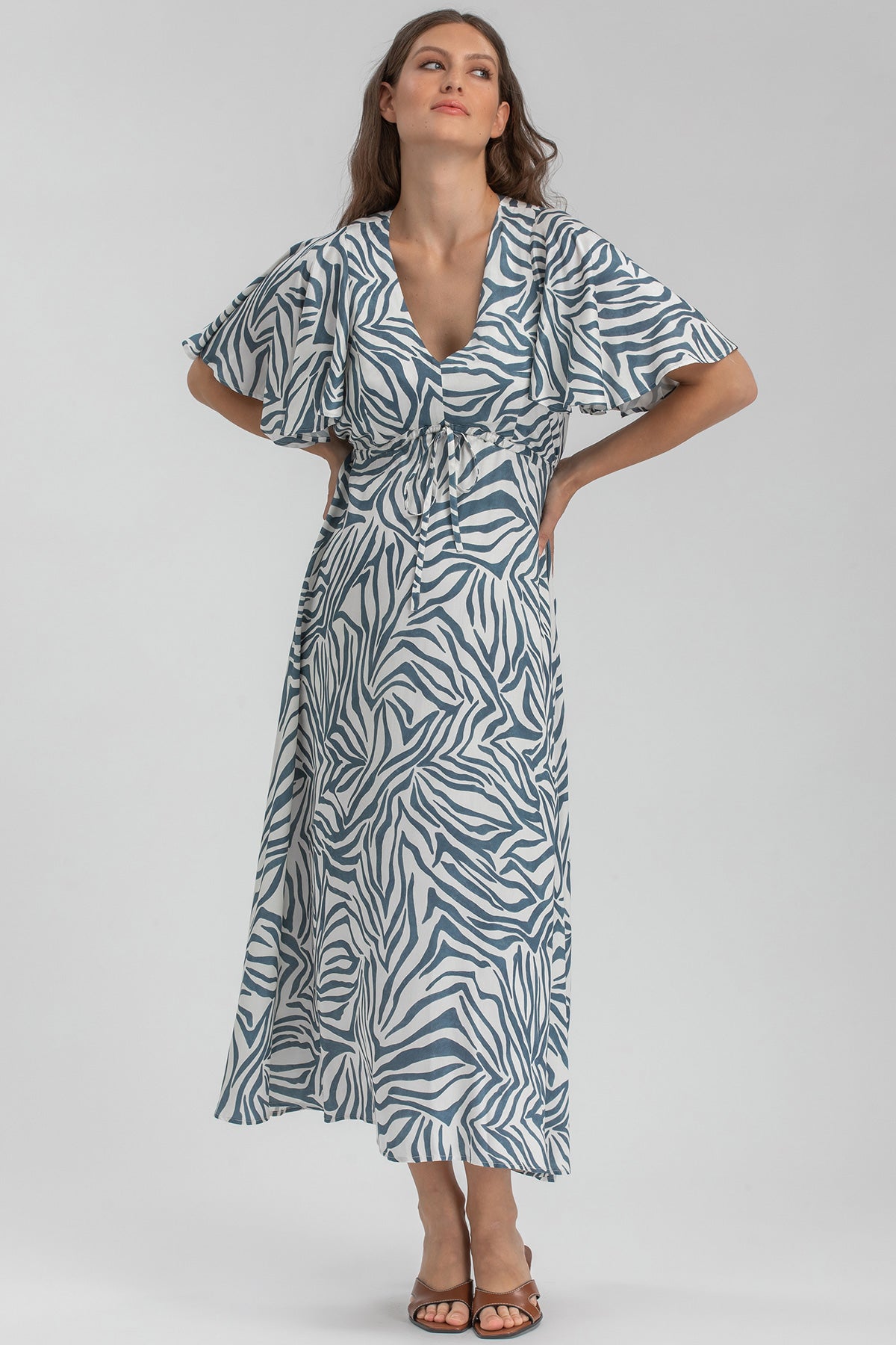 VALENTINA QA67 | Printed Maternity Maxi Dress