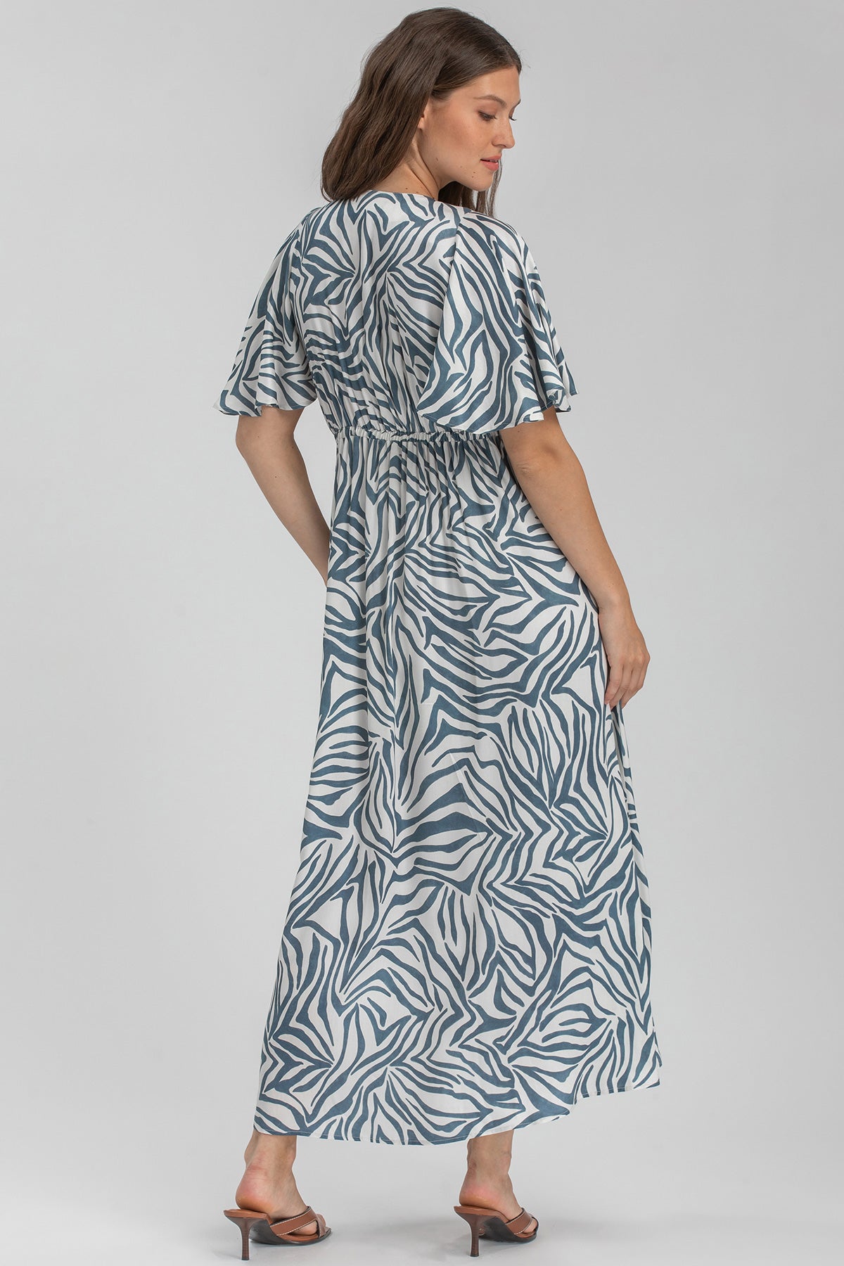 VALENTINA QA67 | Printed Maternity Maxi Dress