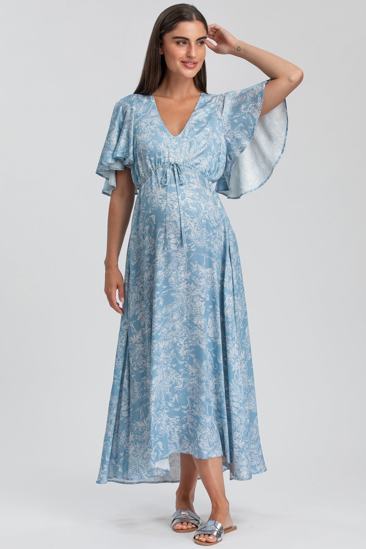 VALENTINA QD31 | Maxi Abito Premaman Stampato