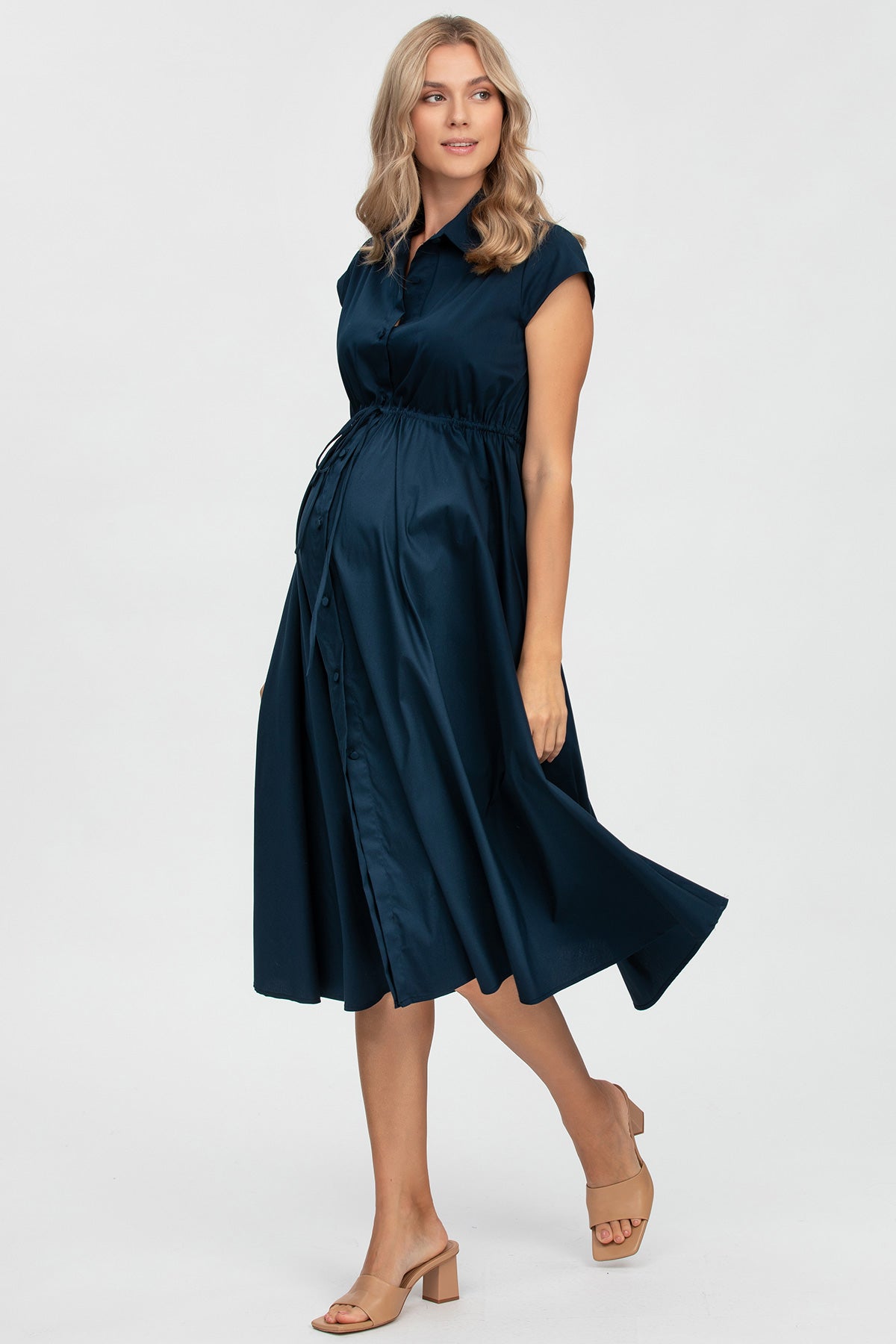 CELESTE | Abito Premaman in Cotone Blu Scuro