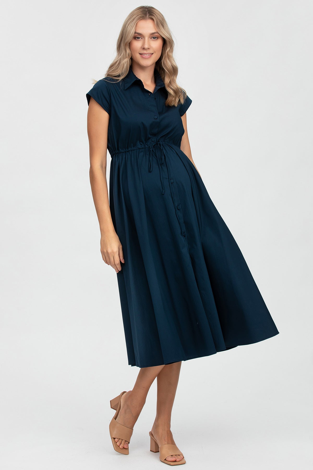 CELESTE | Abito Premaman in Cotone Blu Scuro