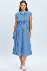 CELESTE | Abito Premaman in Cotone Blu a Righe