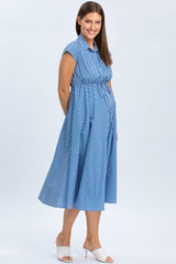 CELESTE | Abito Premaman in Cotone Blu a Righe
