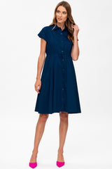 VIOLA | Navy Blue Maternity Dress in Cotton