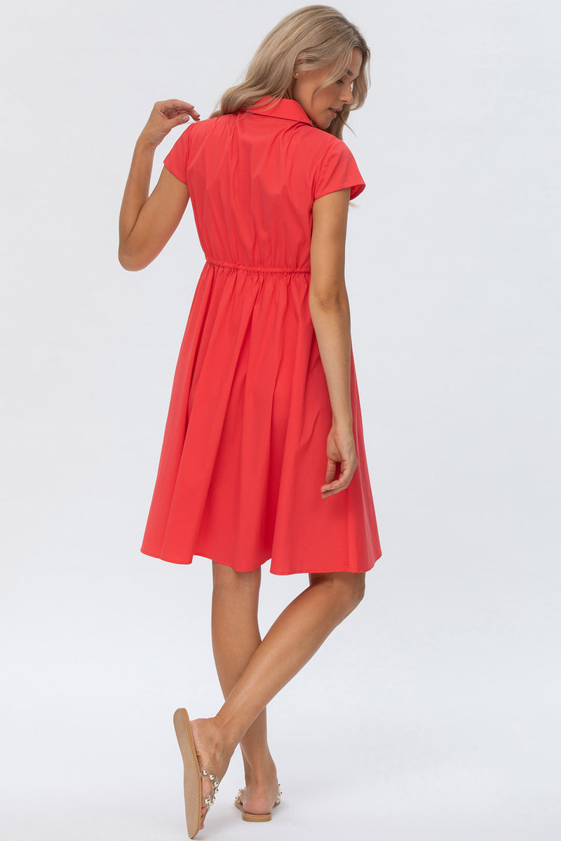 VIOLA | Red Maternity Dress in Cotton