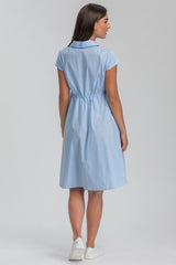 VIOLA | Abito Premaman in Cotone a Righe Azzurre