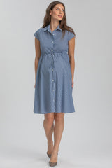 VIOLA | Abito Premaman in Cotone a Righe Blu