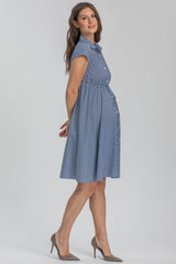 VIOLA | Abito Premaman in Cotone a Righe Blu