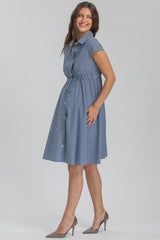 VIOLA | Abito Premaman in Cotone a Righe Blu