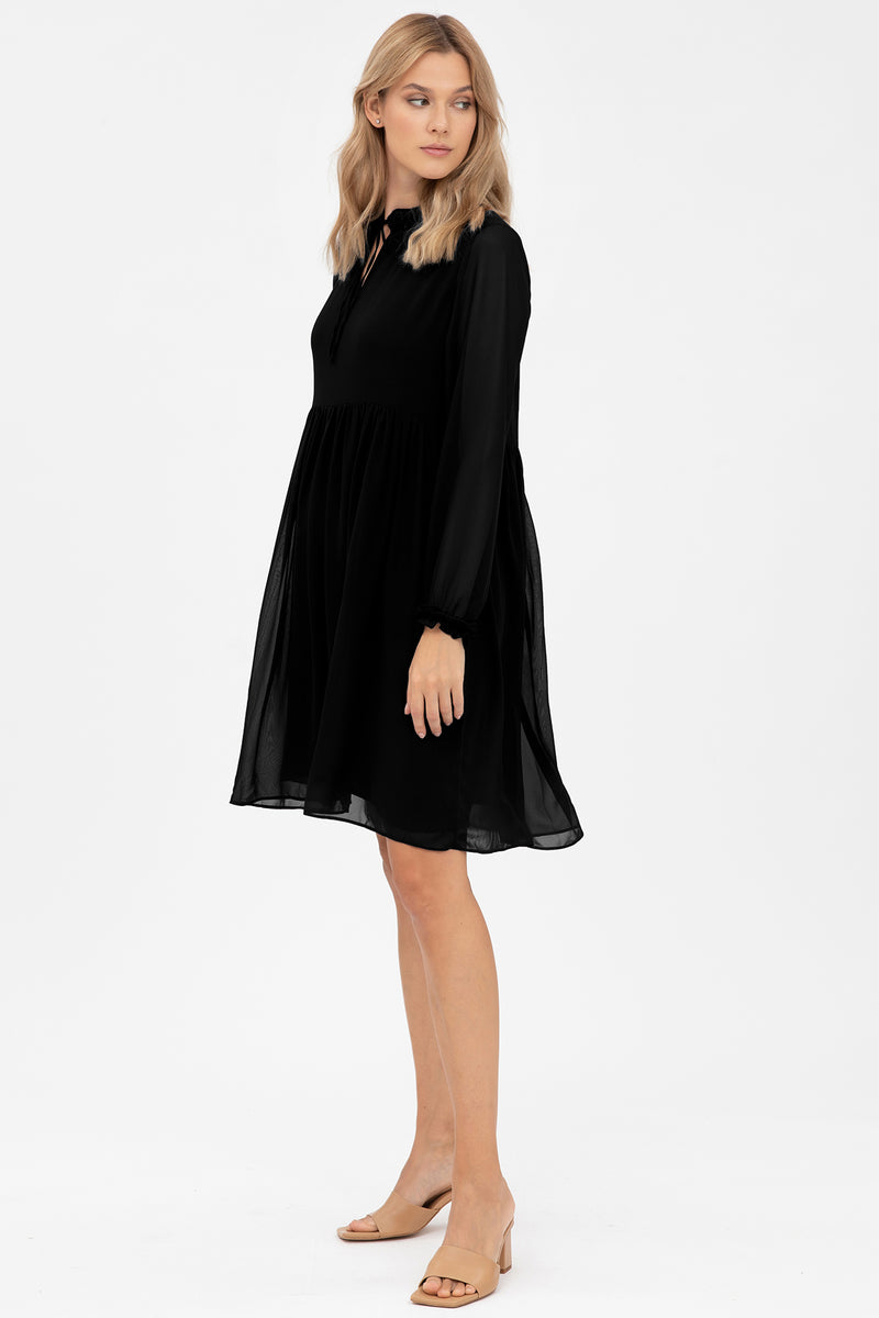 MATILDE | Maternity Dress in Black Chiffon