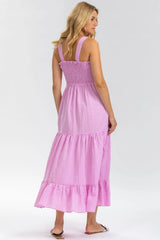 HOLLY | Abito Premaman Lungo in Cotone Goffrato Color Rosa - Pietro Brunelli