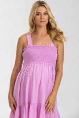 HOLLY | Abito Premaman Lungo in Cotone Goffrato Color Rosa - Pietro Brunelli