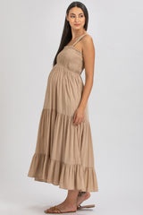 HOLLY | Abito Premaman Lungo in Viscosa Beige