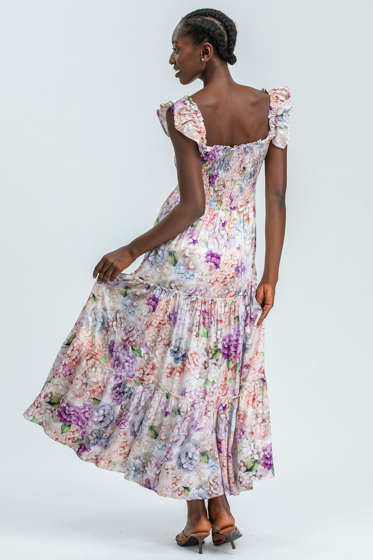 CHLOÉ Q183 | Maxi Maternity Dress with Floral Prints