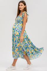 CHLOÉ Q78A | Long Maternity Dress with Floral Prints