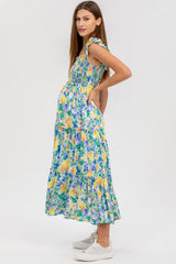 CHLOÉ Q78A | Long Maternity Dress with Floral Prints