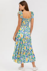 CHLOÉ Q78A | Long Maternity Dress with Floral Prints