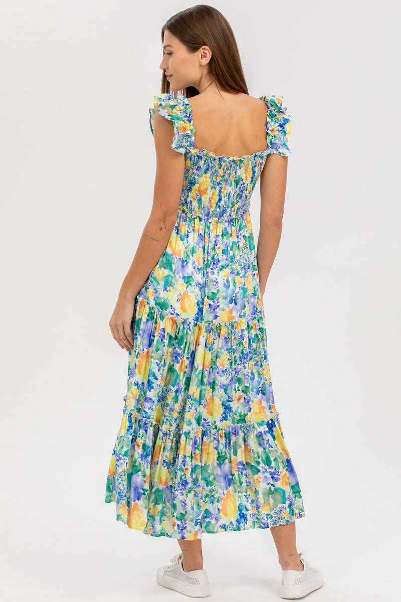 CHLOÉ Q78A | Long Maternity Dress with Floral Prints