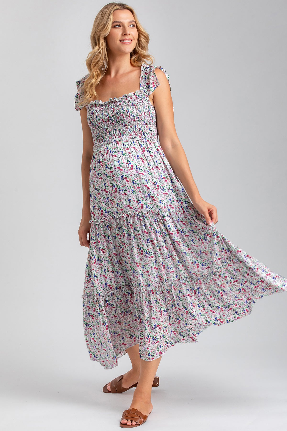 CLOÉ QC50 | Abito Premaman Lungo con Stampa