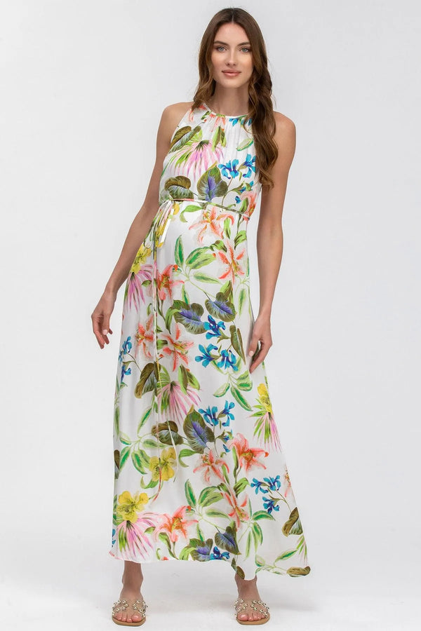 FRANCESCA Q167 | Maxi Abito Premaman Stampato - Pietro Brunelli