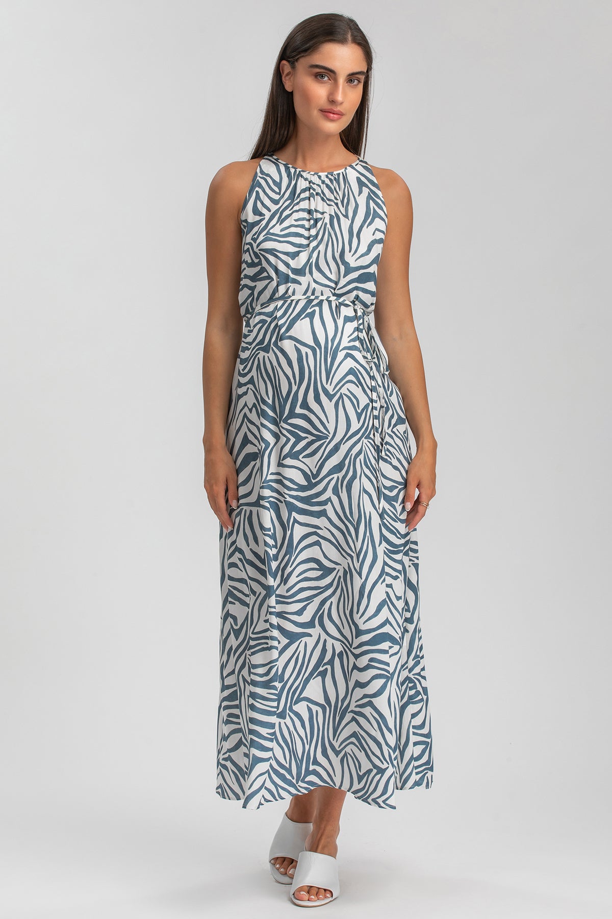 FRANCESCA QA67 | Printed Maternity Maxi Dress