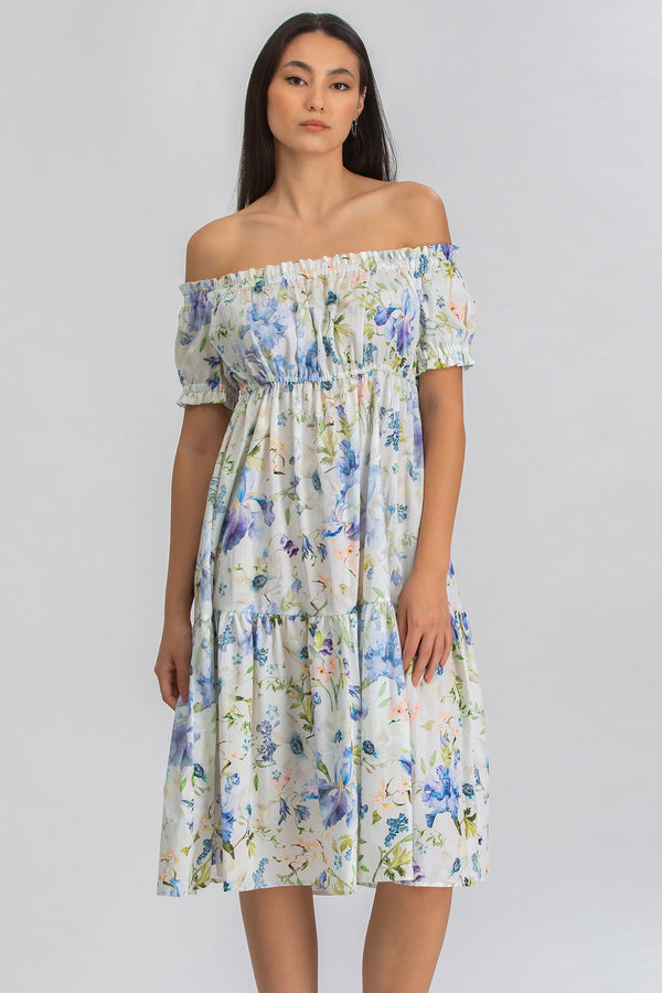 LOLA QA44 | Abito Stampato con Spalle Scoperte