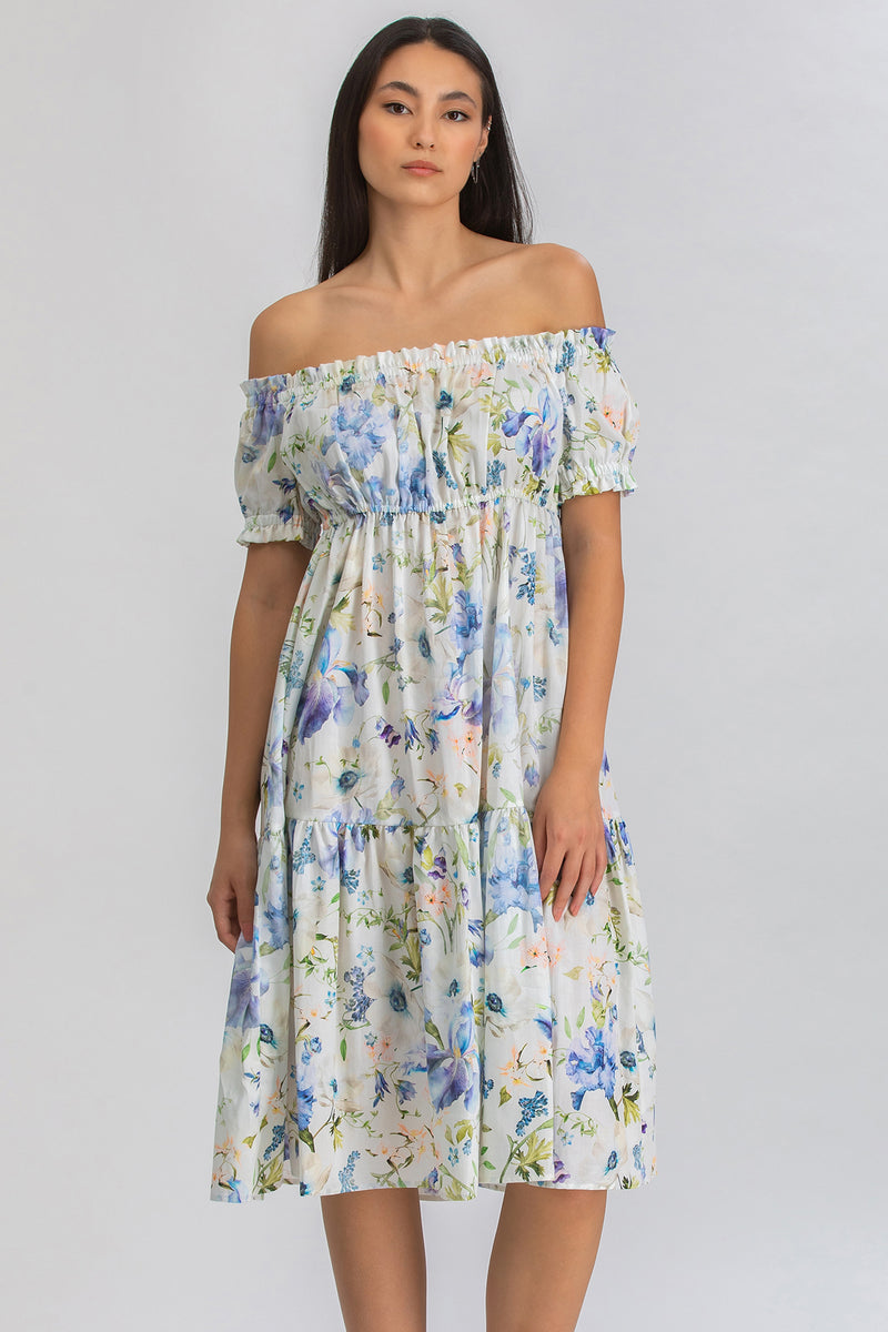 LOLA QA44 | Abito Stampato con Spalle Scoperte