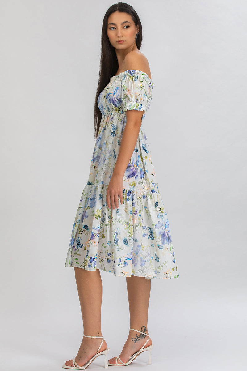 LOLA QA44 | Abito Stampato con Spalle Scoperte