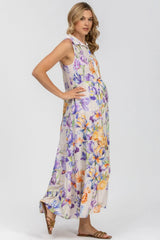 CLARA QA30 | Sleeveless Printed Maxi Maternity Dress