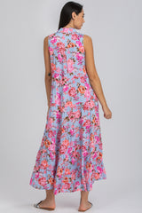 CLARA QB38 | Maxi Abito Smanicato con Stampa