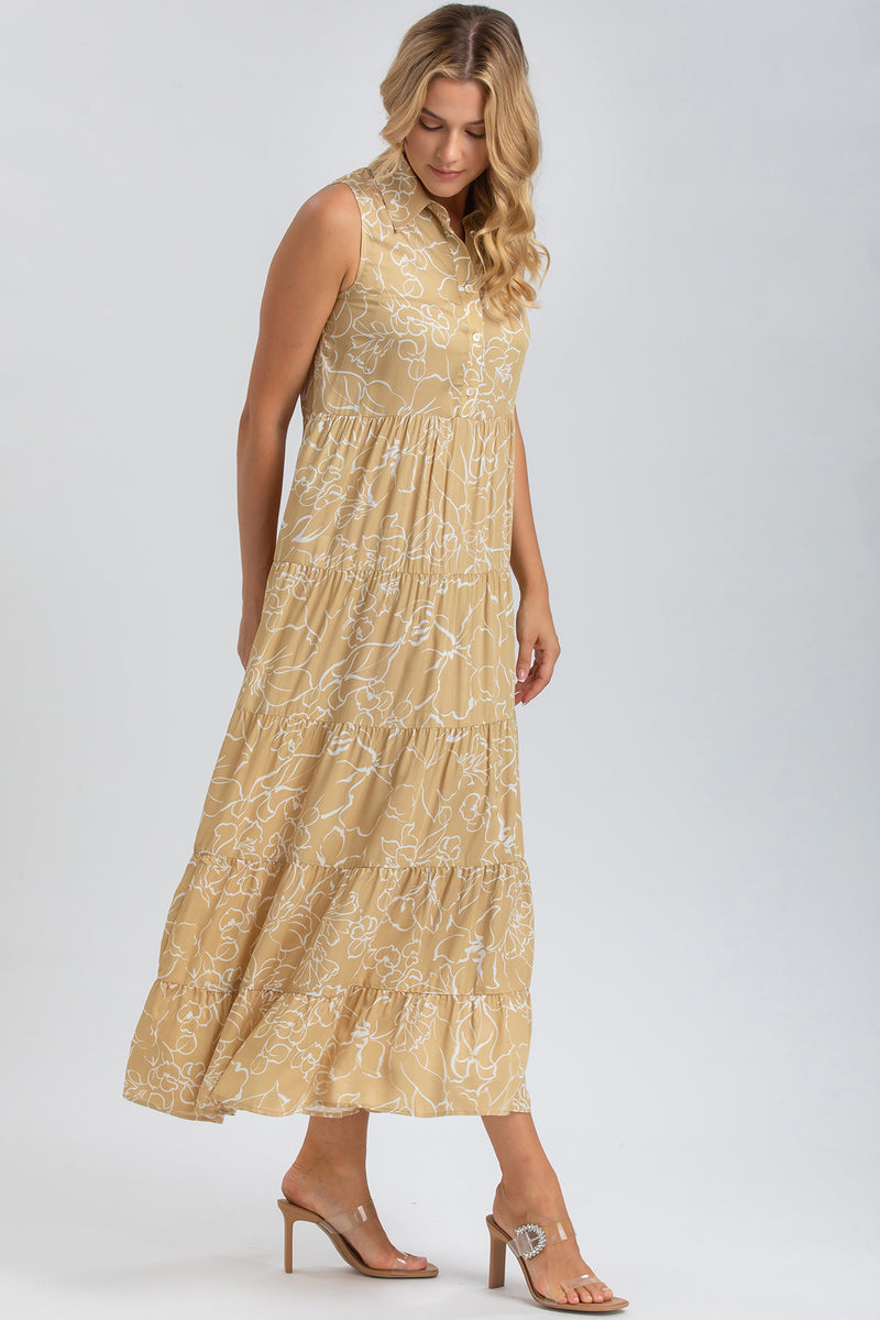 CLARA QD51 | Maxi Abito Smanicato con Stampa