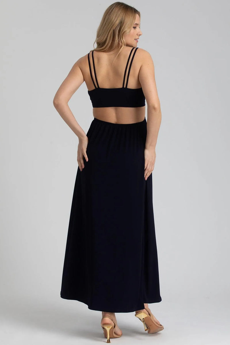 SELENA | Navy Blue Cut-out Maternity Evening Dress 