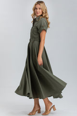 SANDY | Maxi Abito in Cotone Tecnico Verde