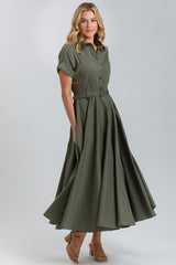 SANDY | Maxi Abito in Cotone Tecnico Verde