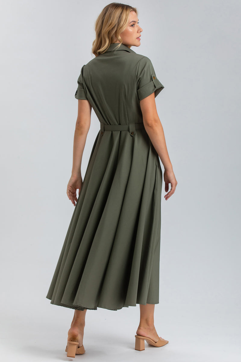 SANDY | Maxi Abito in Cotone Tecnico Verde