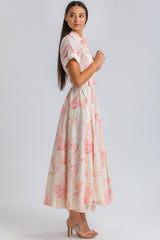 SANDY QA36 | Maxi Dress in Printed Ramié