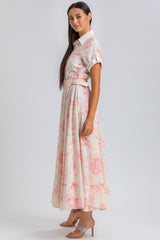 SANDY QA36 | Maxi Dress in Printed Ramié