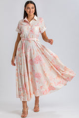 SANDY QA36 | Maxi Dress in Printed Ramié