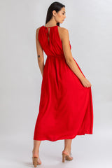 CLARISSA | Maxi Abito Rosso con Cintura Rimovibile