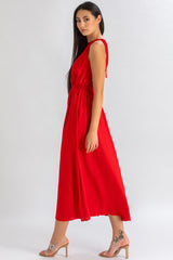 CLARISSA | Maxi Abito Rosso con Cintura Rimovibile