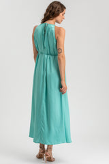 CLARISSA | Aqua Green Maxi Dress with Removable Belt
