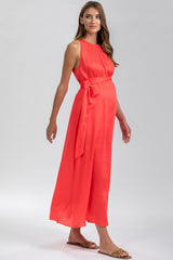 CLARISSA | Maternity Maxi Dress with Removable Belt
