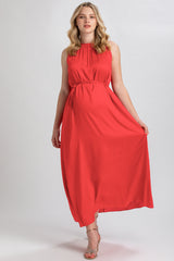 CLARISSA | Maternity Maxi Dress with Removable Belt