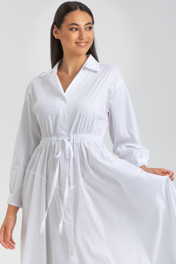 ALTHEA | Maxi Abito a Camicia Bianco