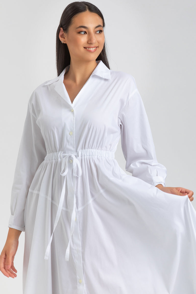 ALTHEA | Maxi Abito a Camicia Bianco